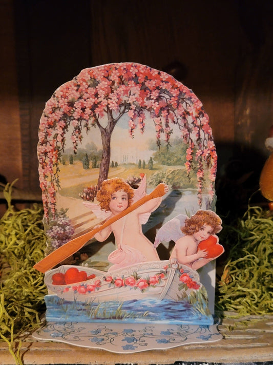 Vintage Victorian Style Cupids Token of Affection Pop Out Standing Card