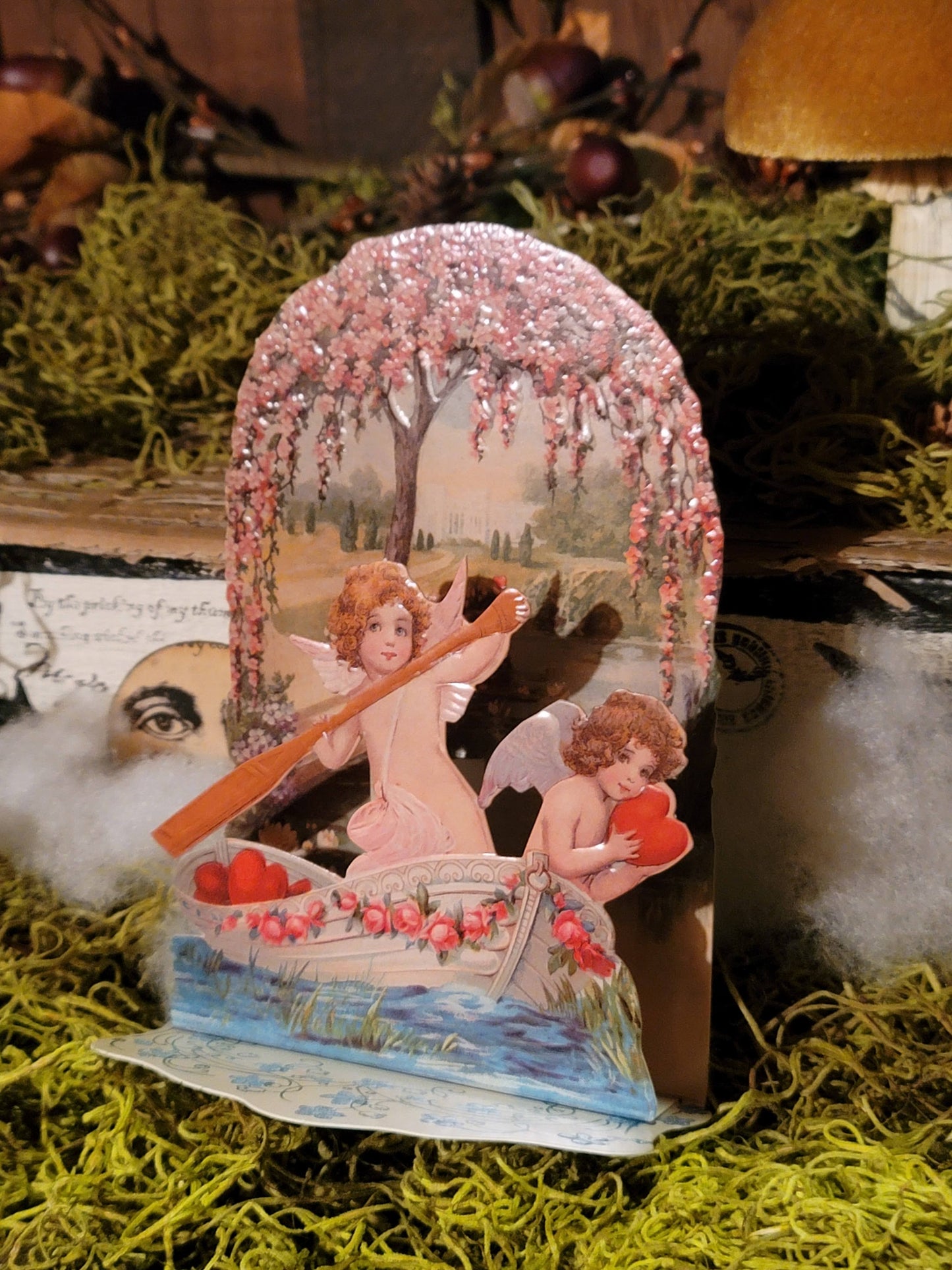Vintage Victorian Style Cupids Token of Affection Pop Out Standing Card