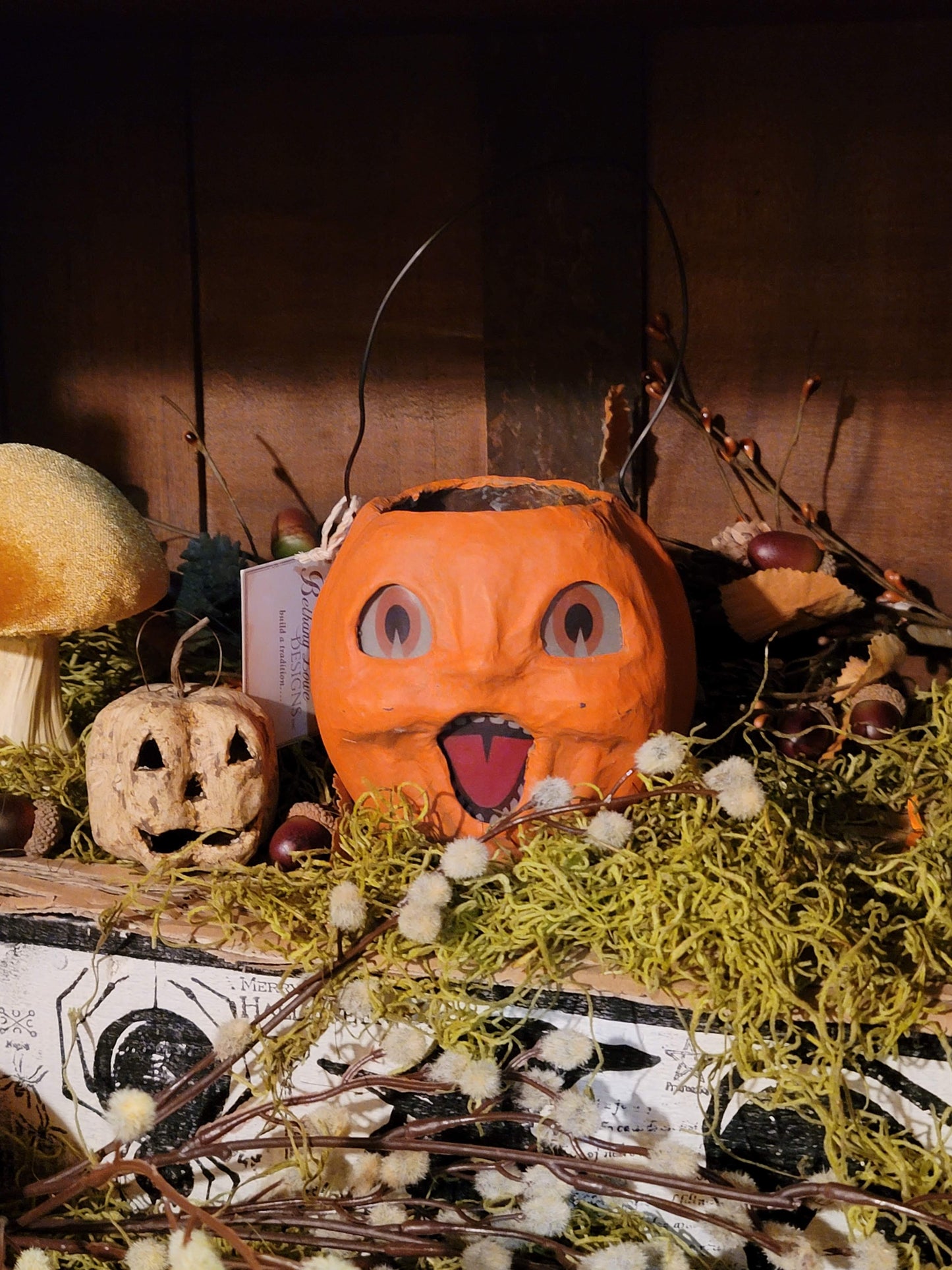 Vintage Halloween Style LARGE Jack O Lantern Pumpkin Bucket