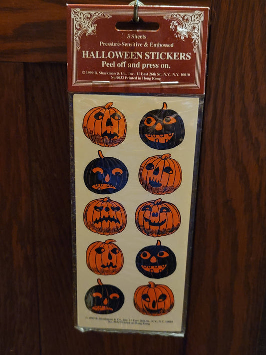 Vintage Halloween Style Pumpkin Stickers