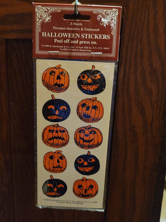 Vintage Halloween Style Pumpkin Stickers