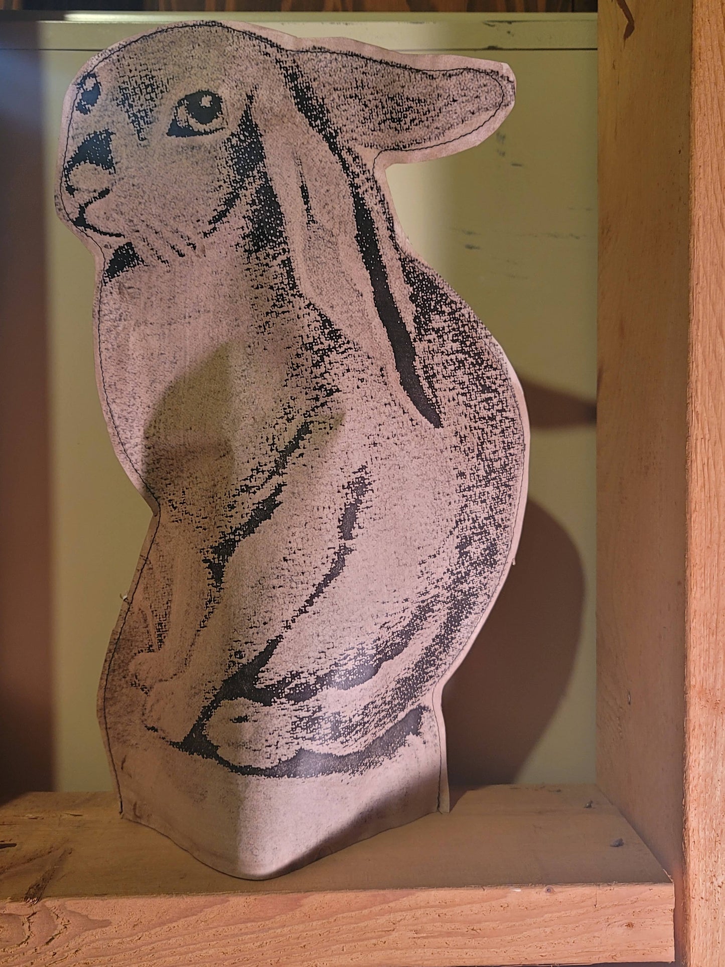 Primitive Paper Standing Easter Rabbit Bunny Figurine