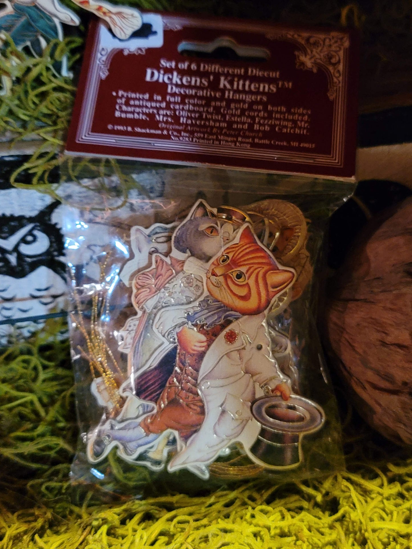 Vintage Victorian Style Charles Dickens Cat Ornaments Set