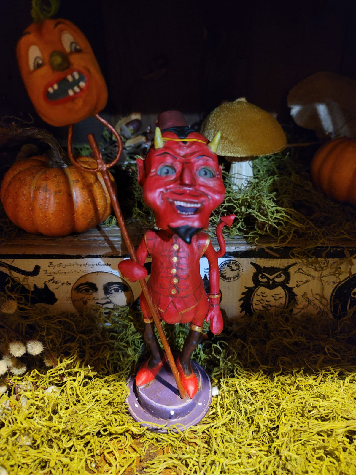 Vintage Halloween Style Damian Devil Standing Figurine