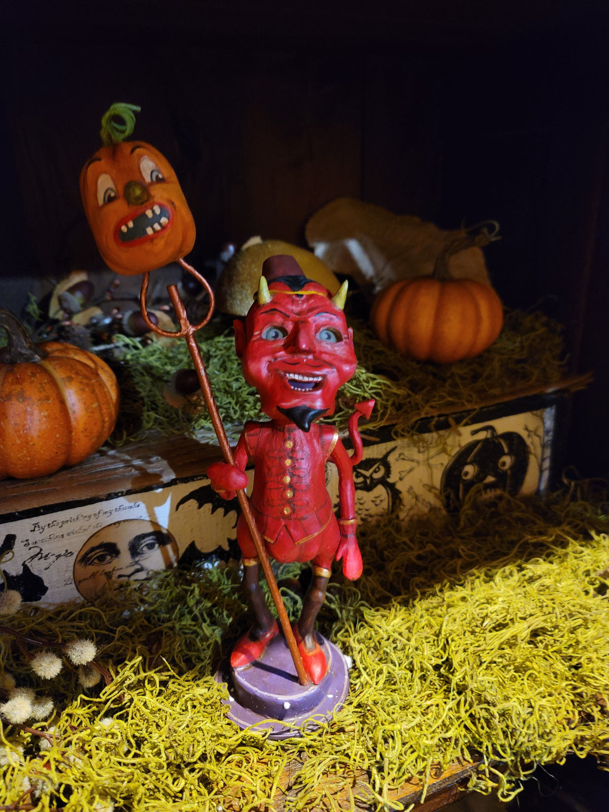 Vintage Halloween Style Damian Devil Standing Figurine