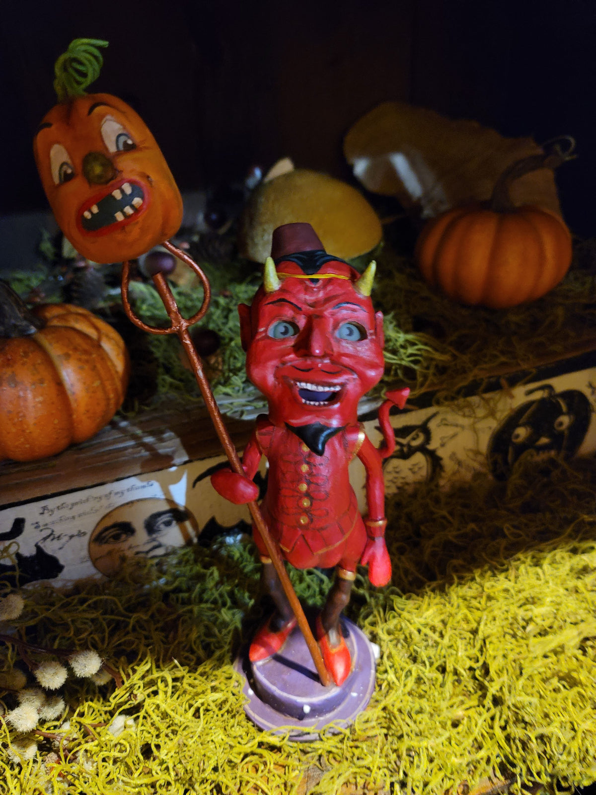 Vintage Halloween Style Damian Devil Standing Figurine
