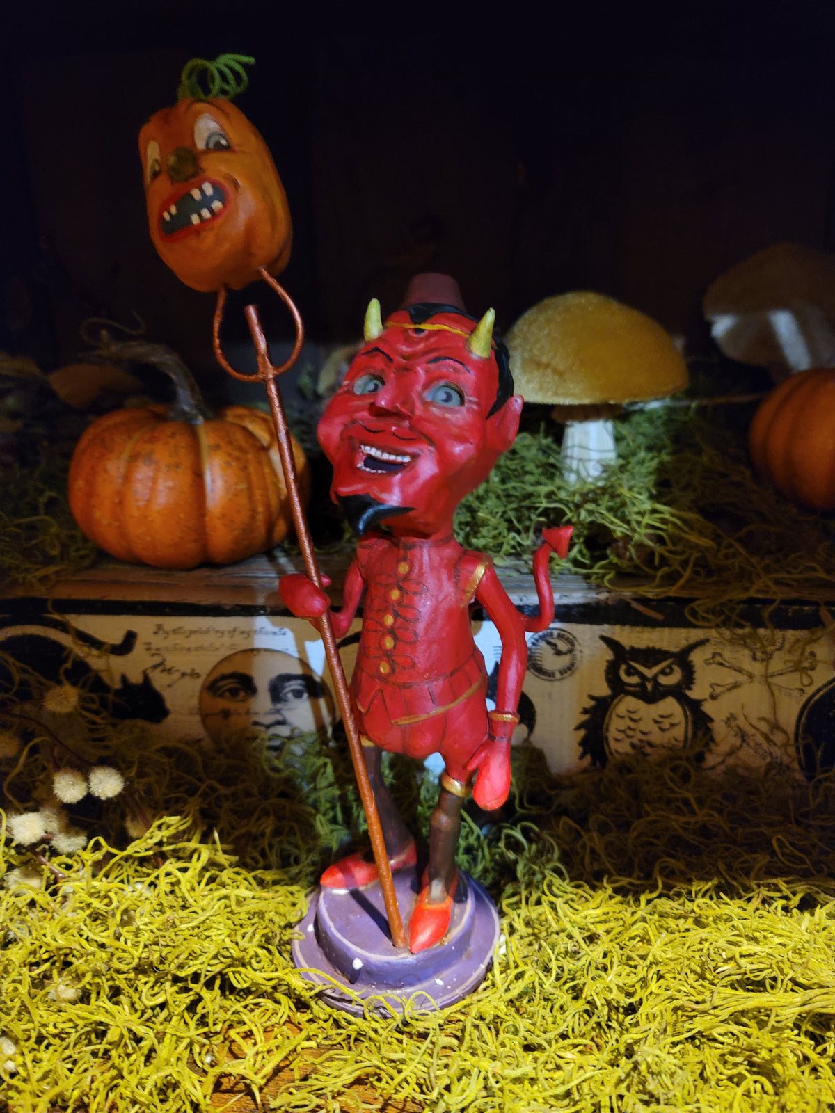 Vintage Halloween Style Damian Devil Standing Figurine