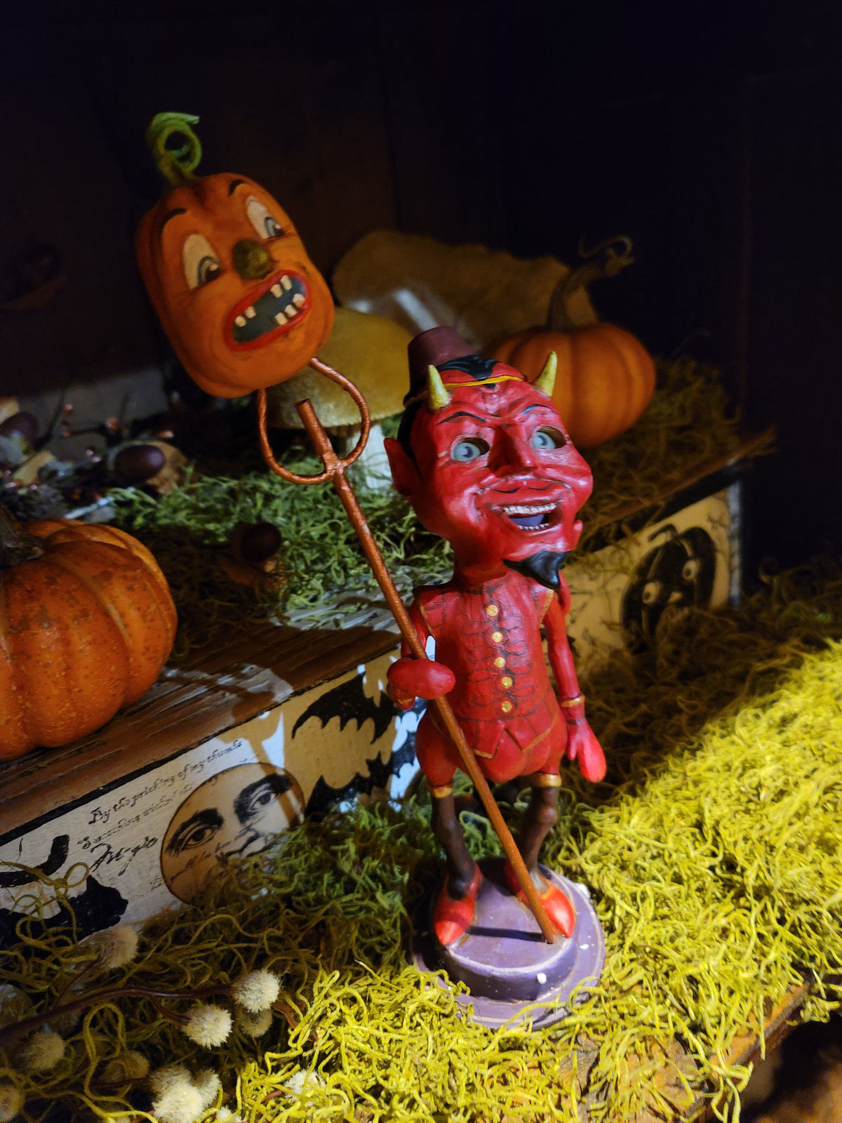 Vintage Halloween Style Damian Devil Standing Figurine
