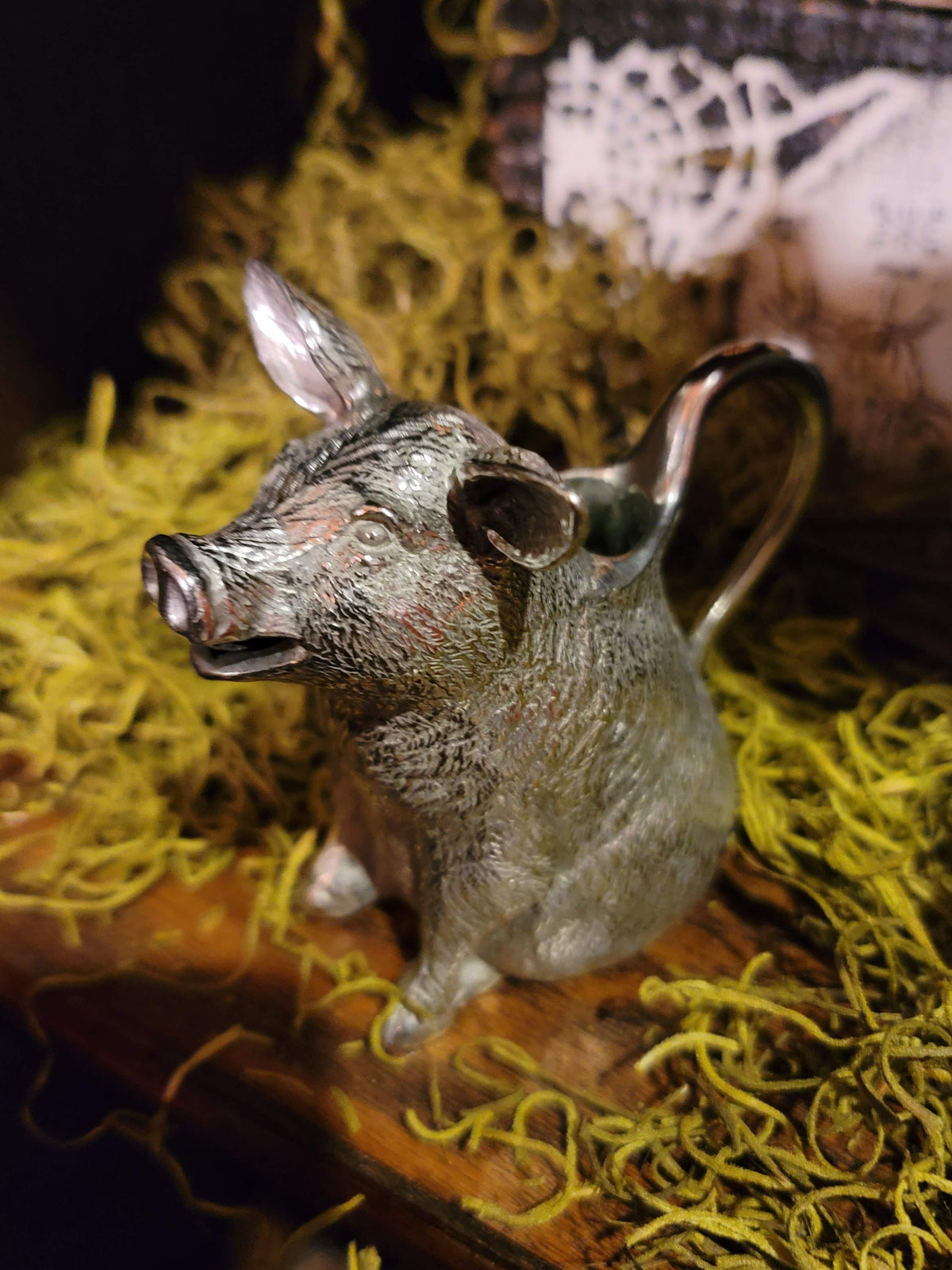 Vagabond House Pewter Boar Hog Swine Creamer Pitcher