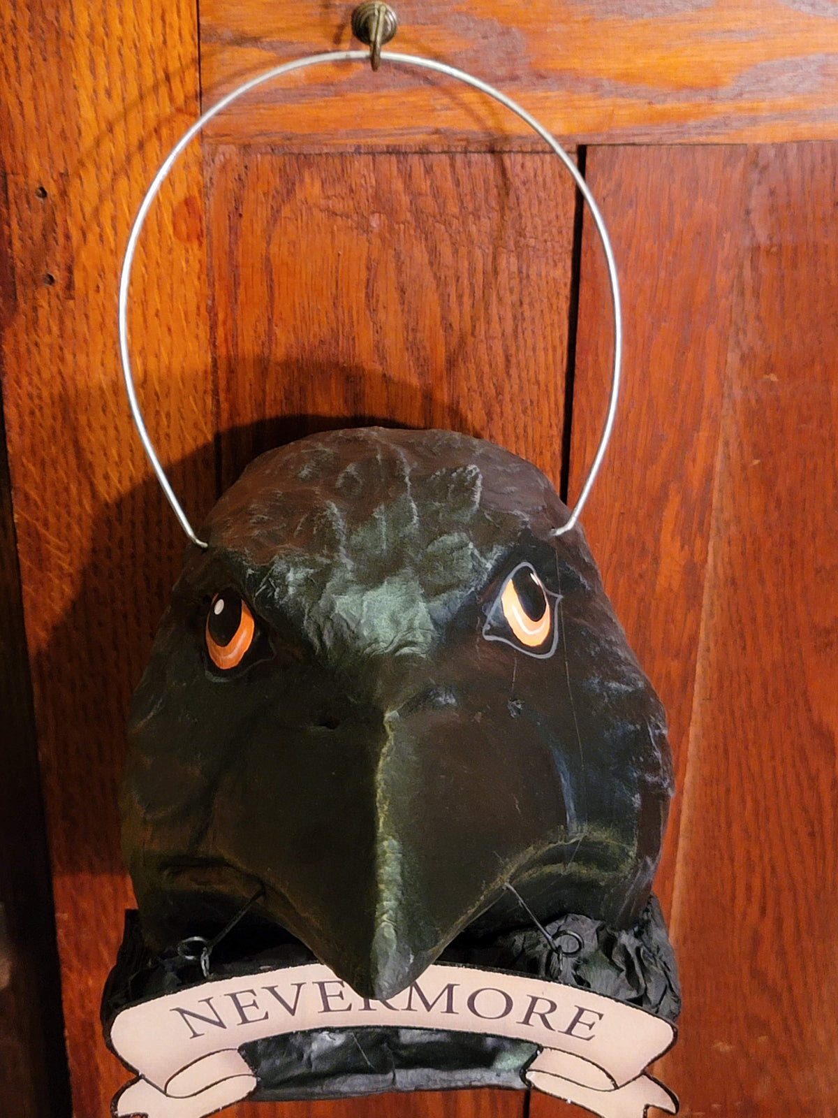 Vintage Halloween Style Raven's Cry Bucket - Paper Mache Candy Container
