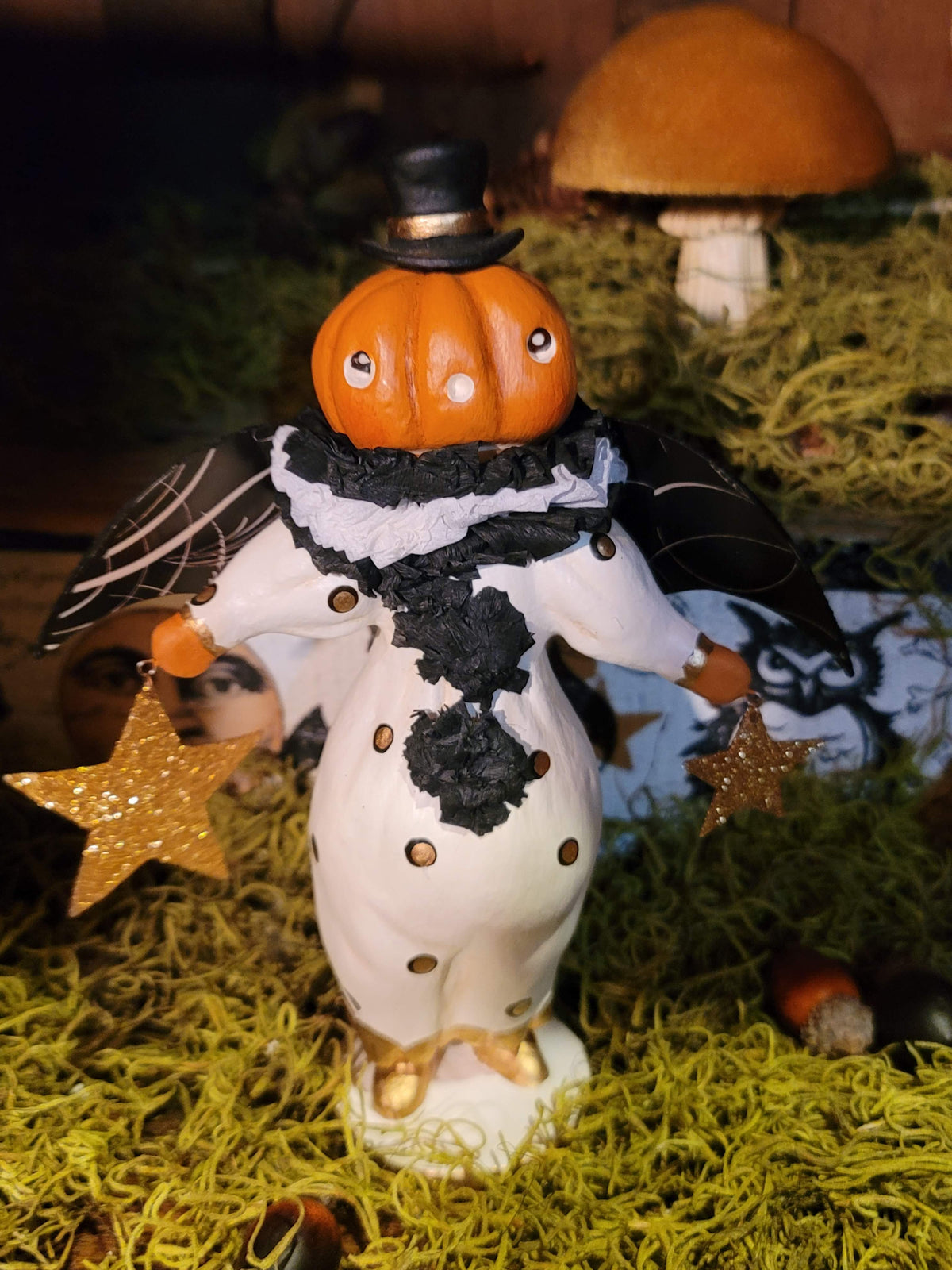 Vintage Halloween Style Dapper Little Jack Pumpkin Figurine