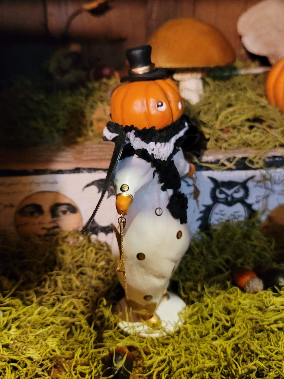 Vintage Halloween Style Dapper Little Jack Pumpkin Figurine