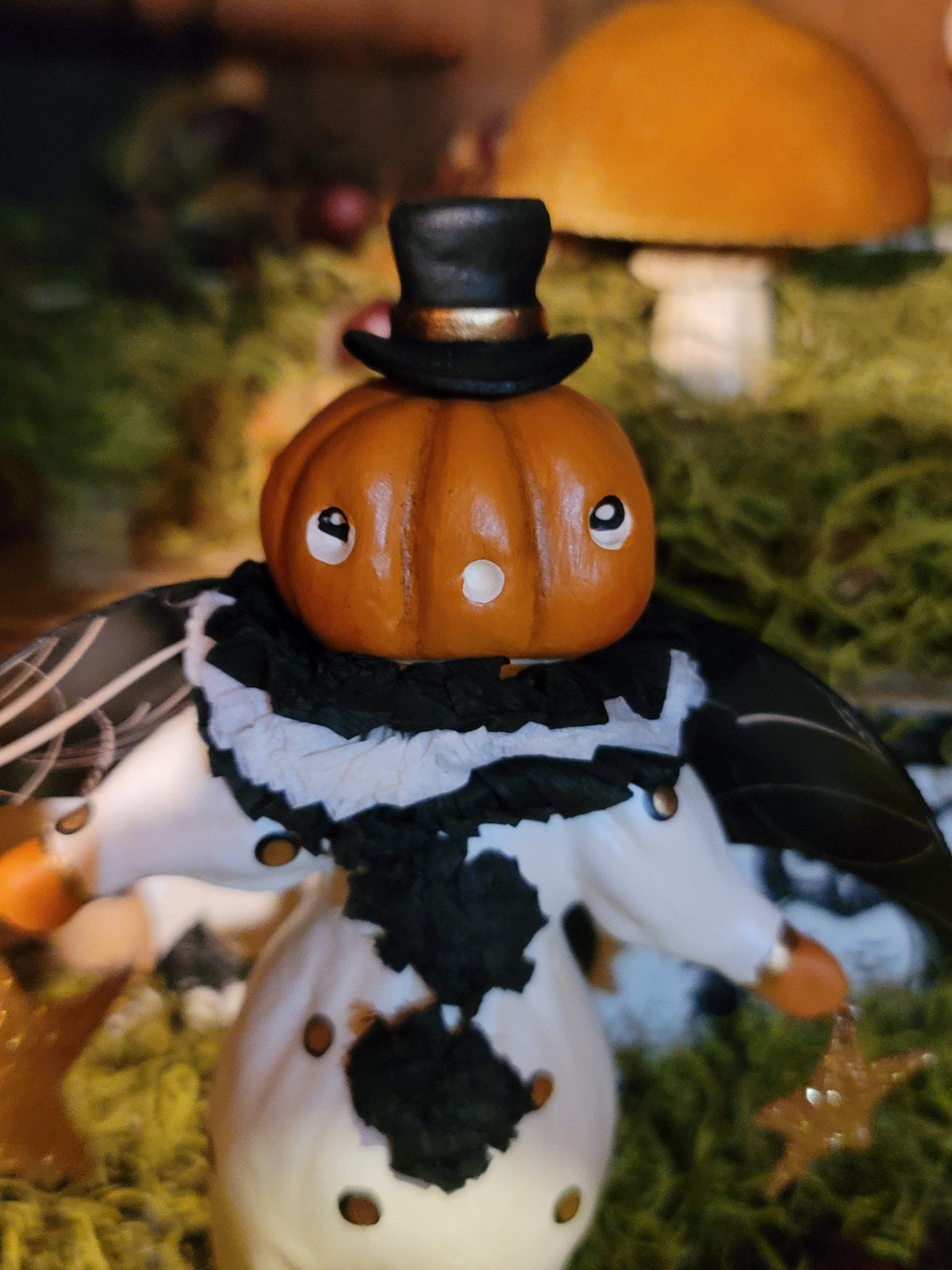 Vintage Halloween Style Dapper Little Jack Pumpkin Figurine