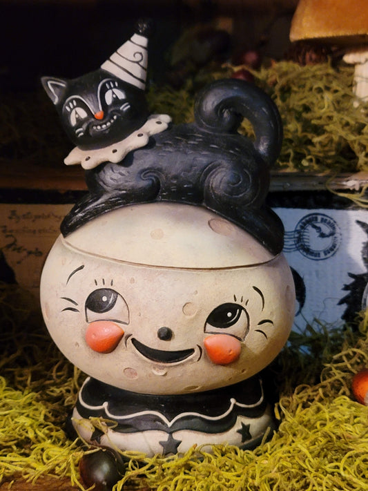 Johanna Parker Black Cat Looney-Jack-O-Luna Candy Container