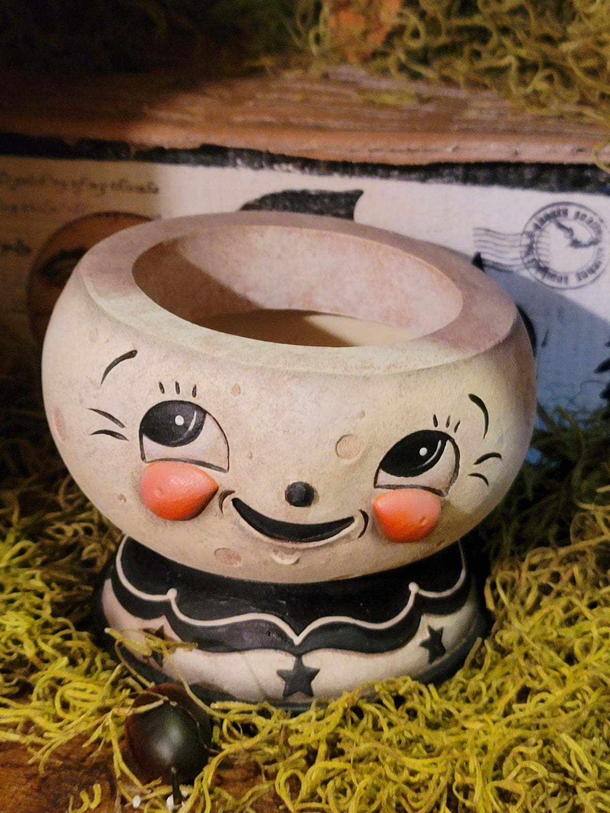 Johanna Parker Black Cat Looney-Jack-O-Luna Candy Container