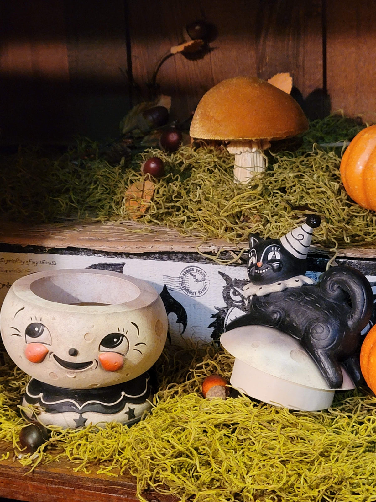 Johanna Parker Black Cat Looney-Jack-O-Luna Candy Container