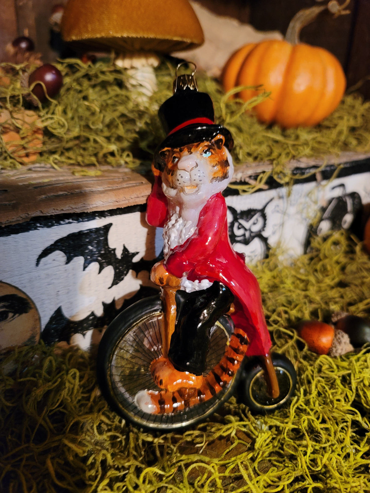 Vintage Style Heirloom Circus Tiger Birthday Christmas Ornament- The Ringmaster