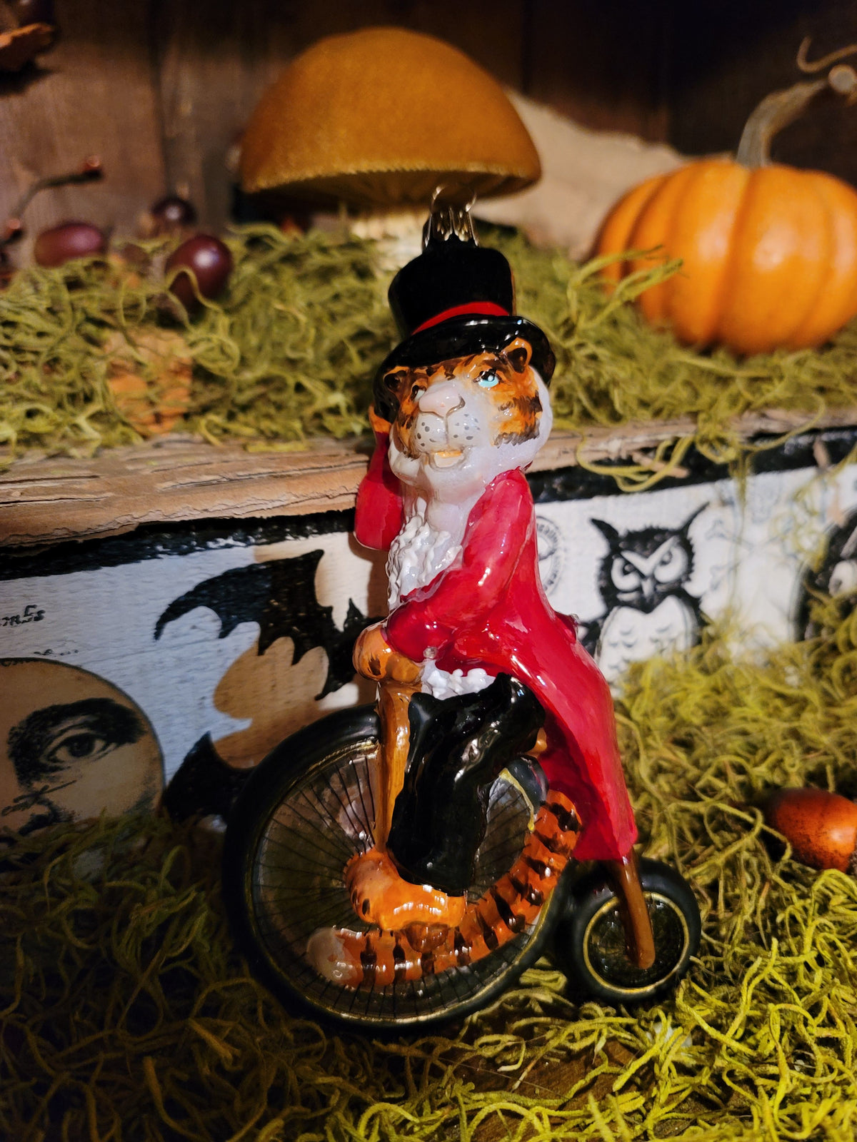 Vintage Style Heirloom Circus Tiger Birthday Christmas Ornament- The Ringmaster
