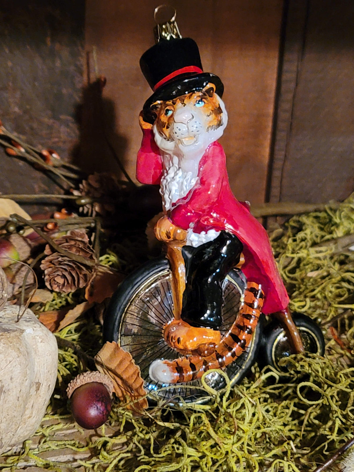 Vintage Style Heirloom Circus Tiger Birthday Christmas Ornament- The Ringmaster