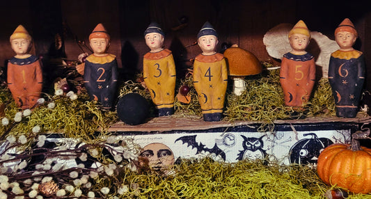 Vintage Halloween Style Bethany Lowe Brownie Bowling Buddies Figurine Set
