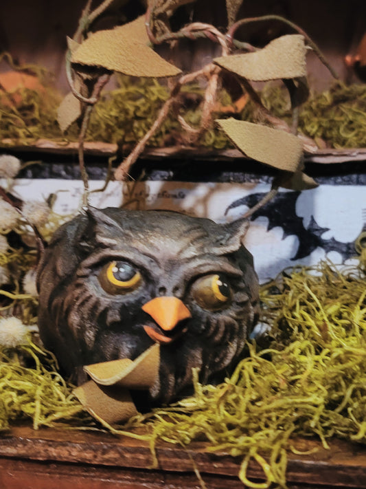 Vintage Halloween Style Vergie Lightfoot Owl Mini Bucket