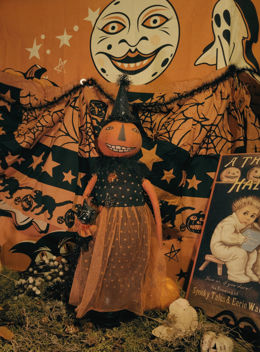 Vintage Halloween Kim Kohler Bethany Lowe Pumpkin Witch Figurine