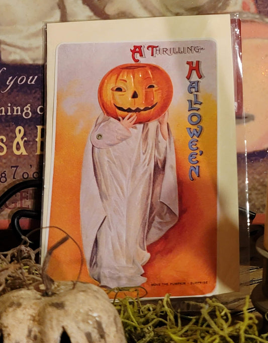 Vintage Halloween Style Mechanical Clapsaddle Boo Girl Post Card