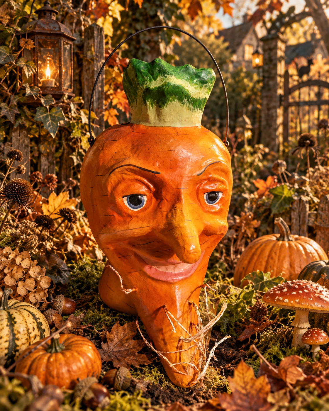 Vintage Halloween Style Ghastly Carrot "Devil Head Style" Candy Bucket - Cody Foster