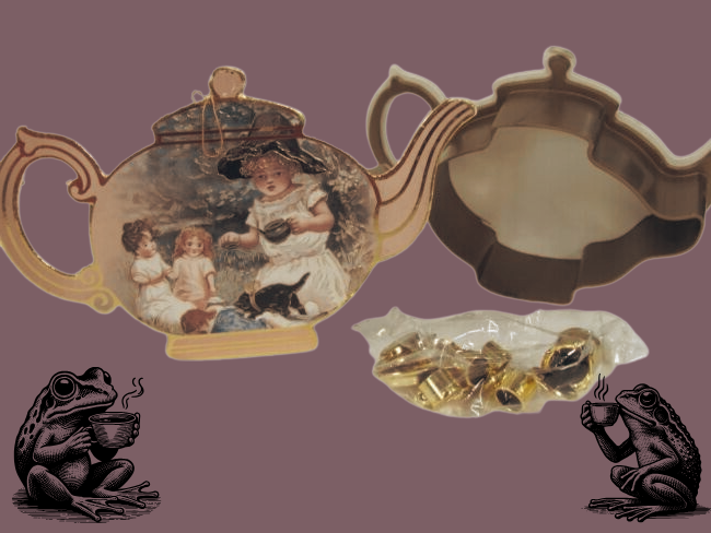 Vintage Victorian Style Tea Set Box Ornament