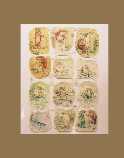 Vintage Style Beatrix Potter Rabbits, Frog or Kittens Scraps