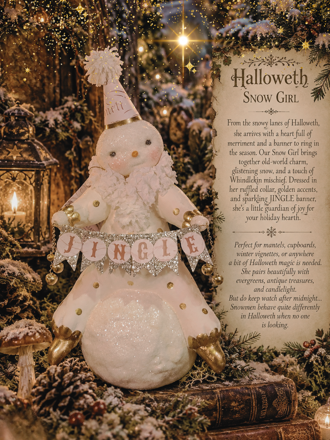 Vintage Christmas Halloween Style Jingle Snowman Dee Harvey Snowball Figurine