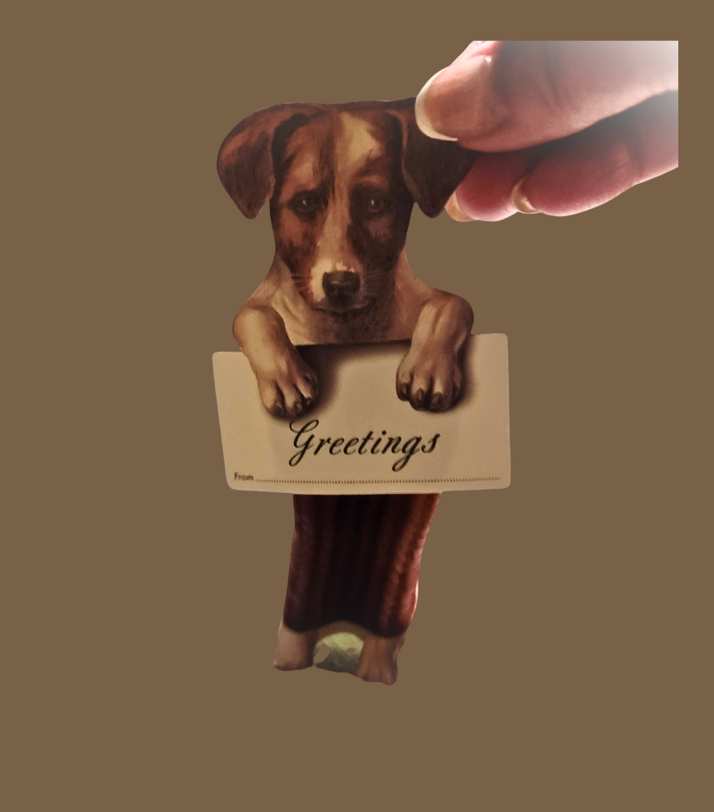 Vintage Victorian Style Honeycomb Beagle Dog Card