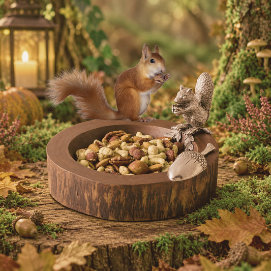 Vagabond House Pewter Squirrel Nut Bowl and Scoop