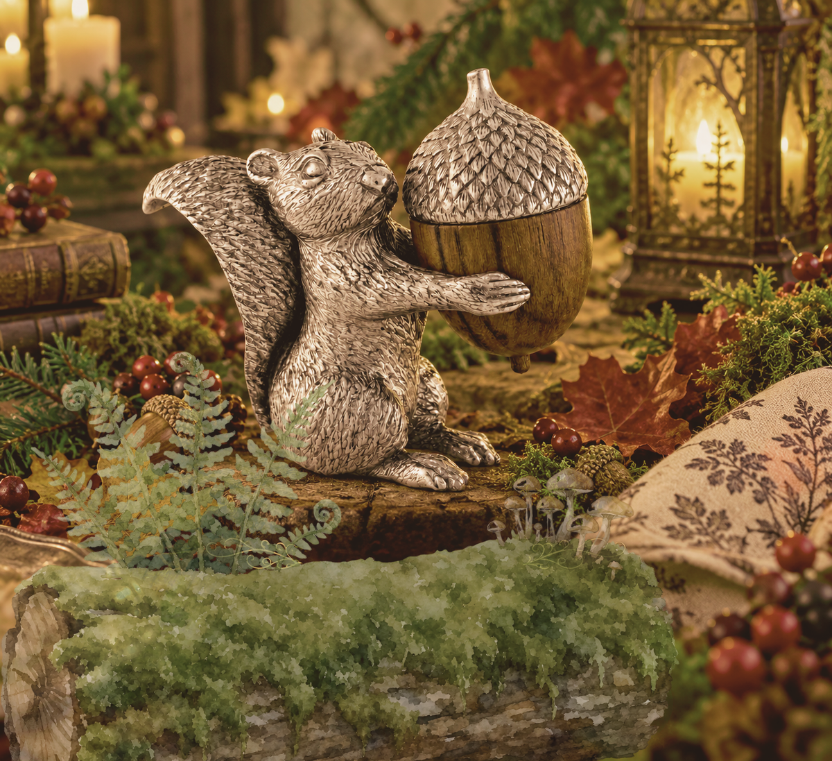 Vagabond House Pewter Squirrel & Acorn Salt and Pepper Set