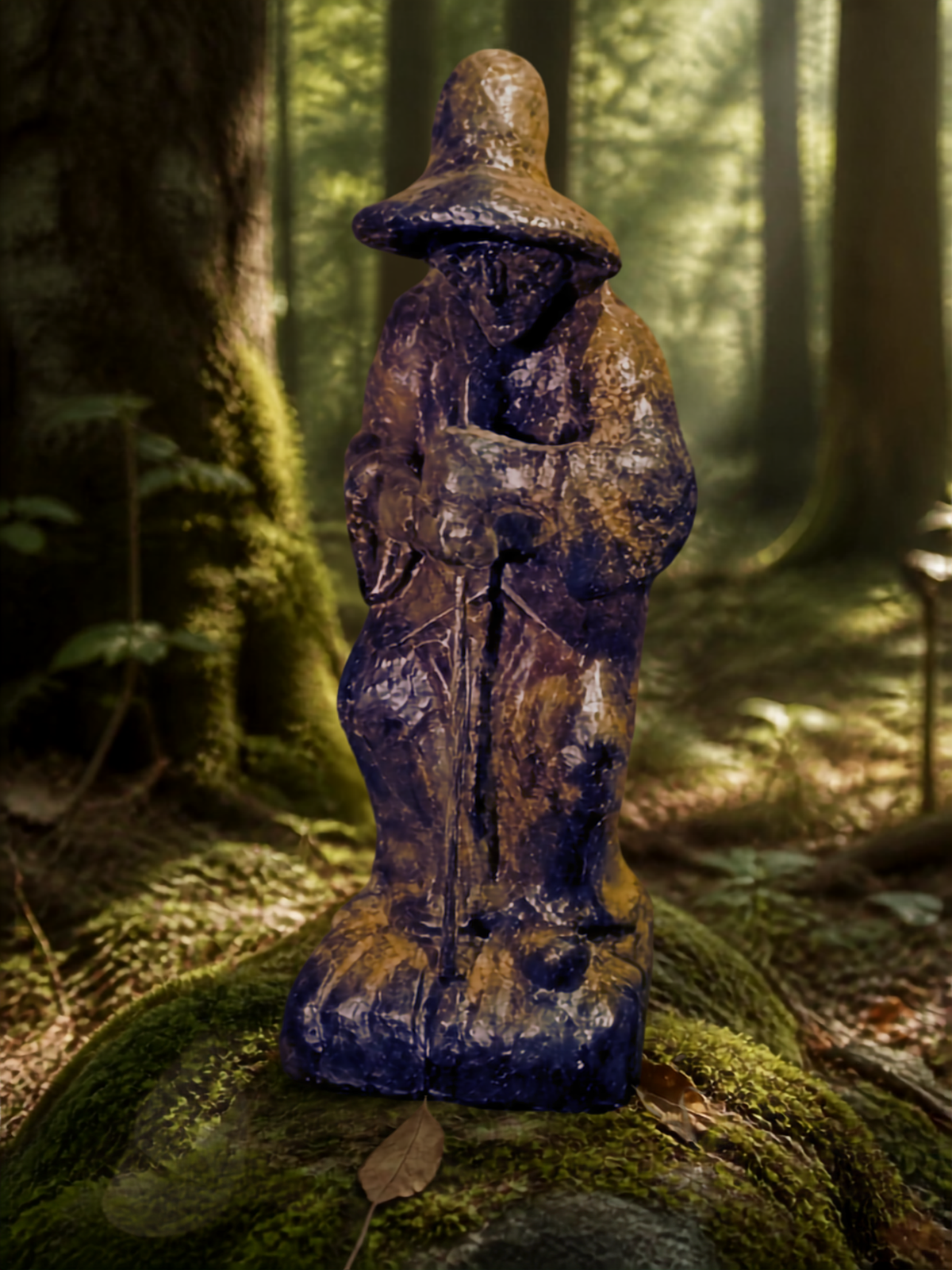 Vintage Halloween Folk Art Rootwood Witch — Vintage Folk-Art LARGE Wax Figure