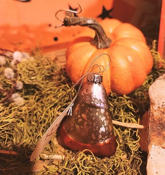 Vintage Halloween Style Candy Corn Mercury Glass Ornament