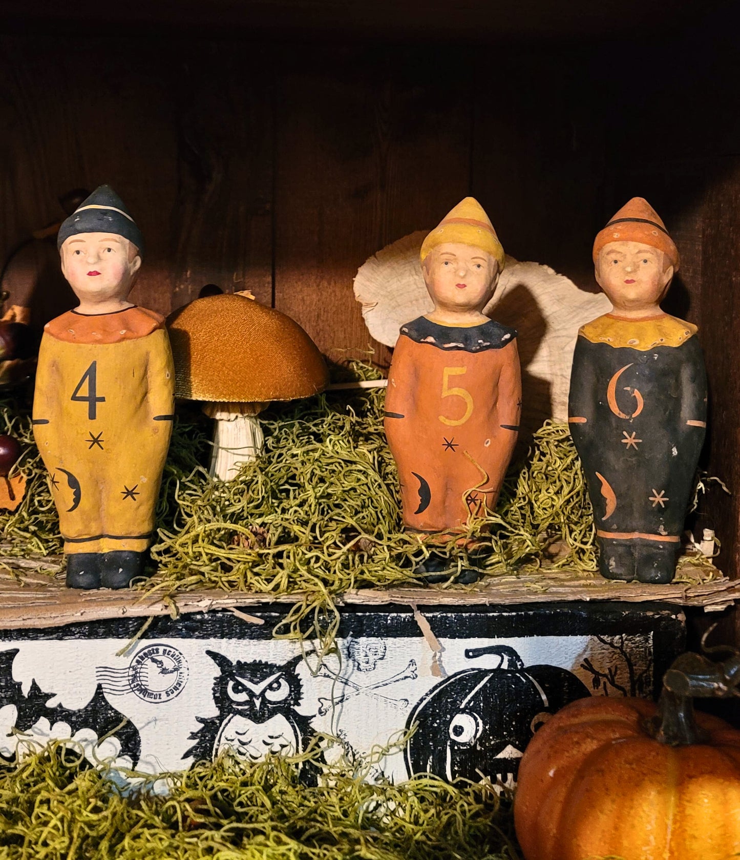 Vintage Halloween Style Bethany Lowe Brownie Bowling Buddies Figurine Set