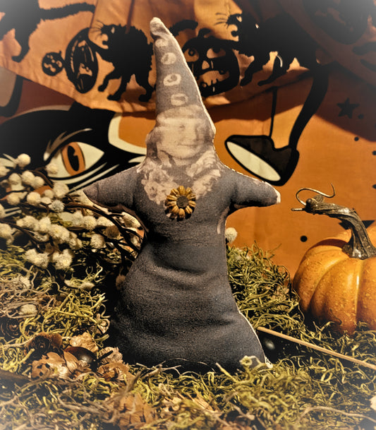 Vintage Halloween Style Photo Witch Pillow