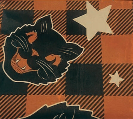 Vintage Halloween Style Black Cat Retro Table Cloth