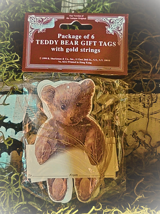 Vintage Christmas Style Teddy Bear Gift Tags